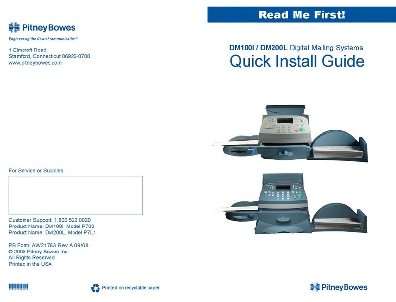 Pitney Bowes DM100i Series User manual Pitney Bowes DM100i Series User manual