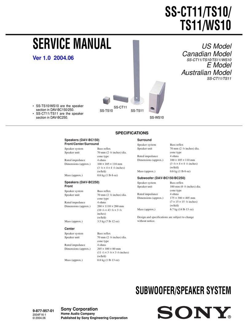 Sony SS-TS10 User manual Sony SS-TS10 User manual