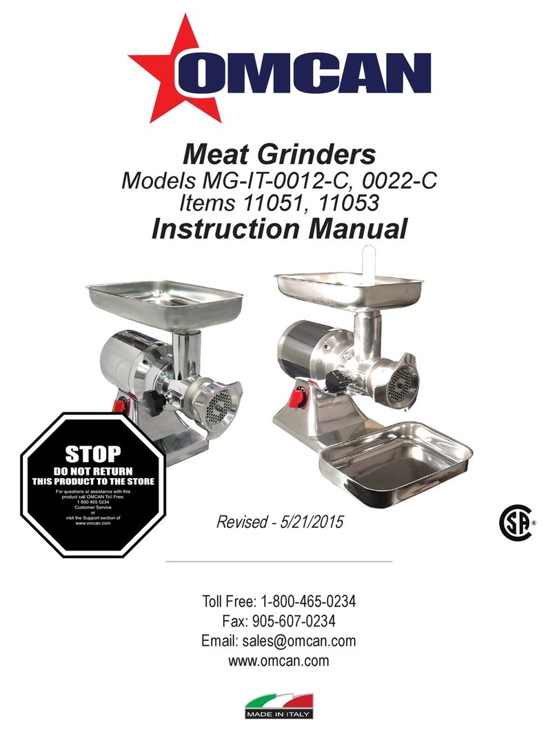 Omcan MG-IT-0012-C User manual