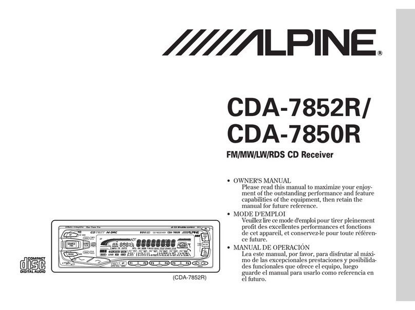 Alpine CDA-7852R owner's manual