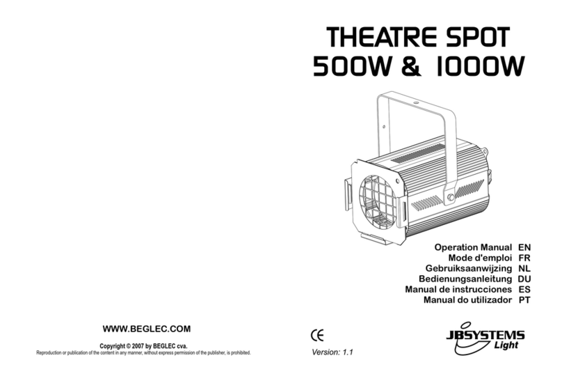 JB Systems Theatre Spot 500W Operation manual