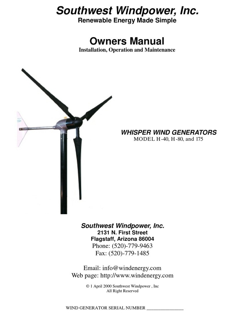Southwest Windpower H40 owner's manual
