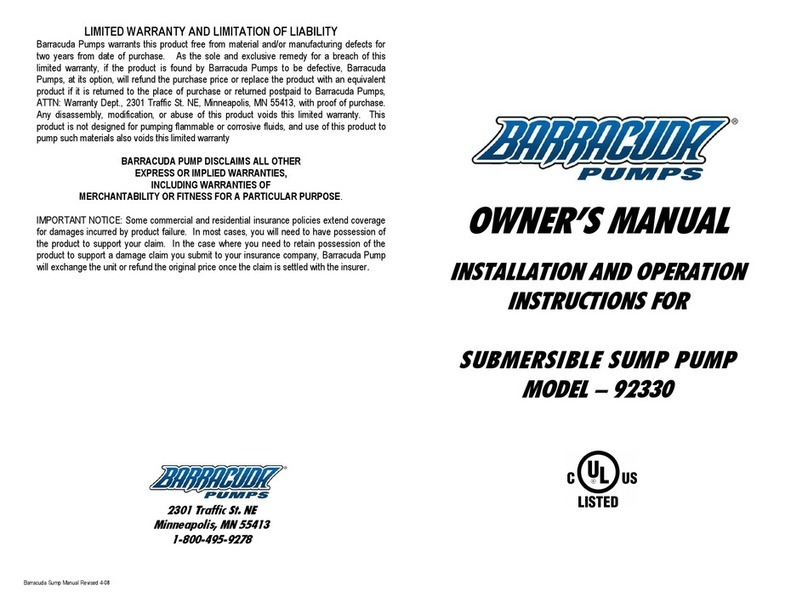 Barracuda 92330 owner's manual