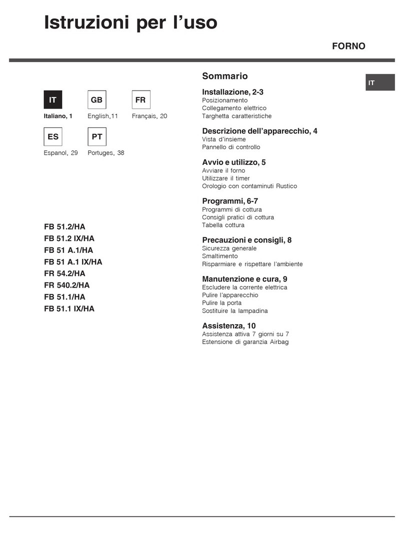 Hotpoint FB 51.2/HA operating instructions