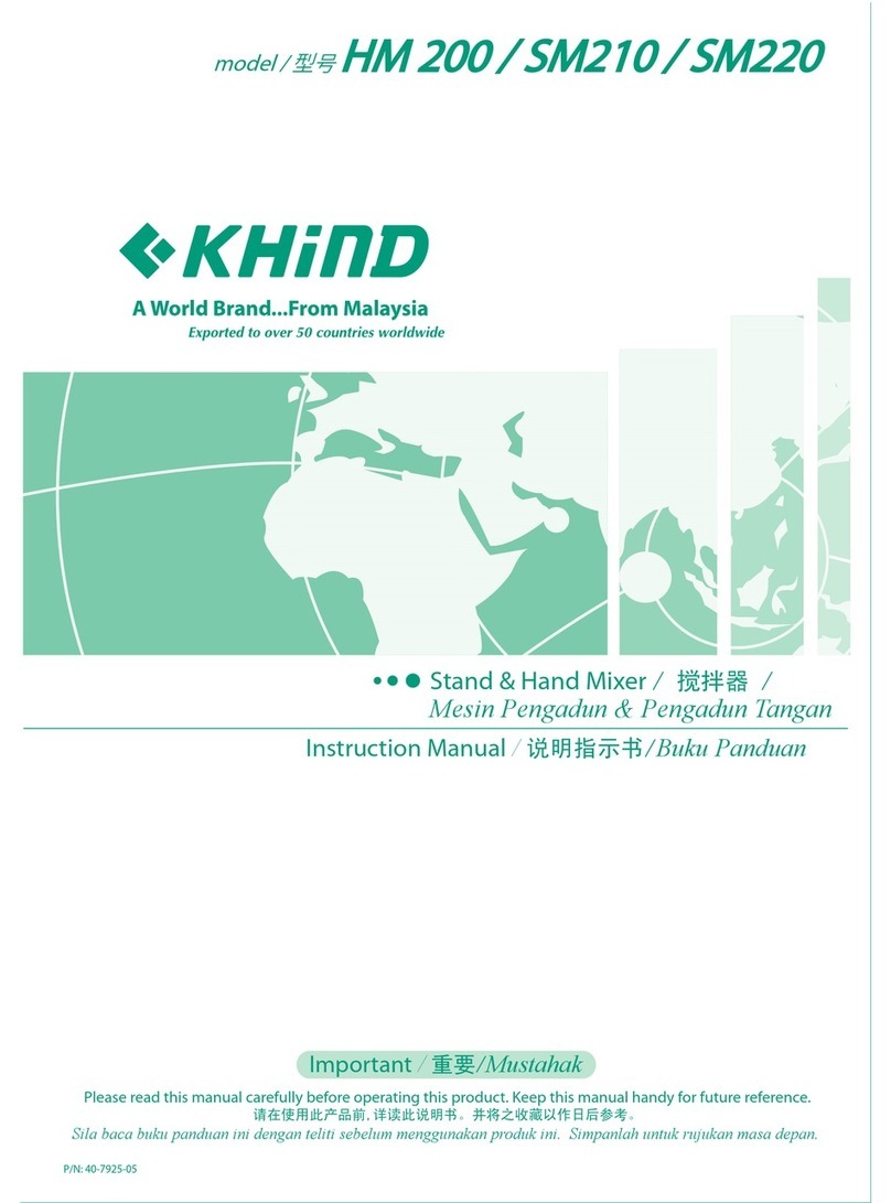 KHIND HM 200 User manual