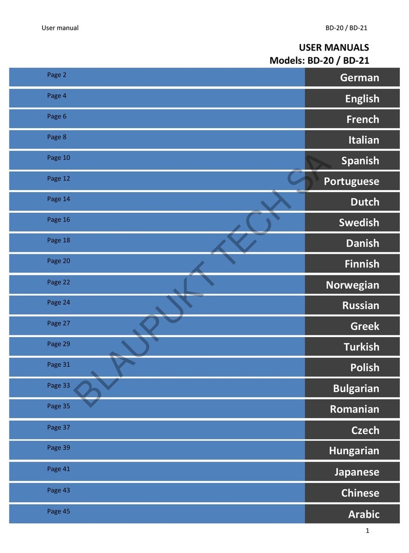 Blaupunkt BD-20 user manual