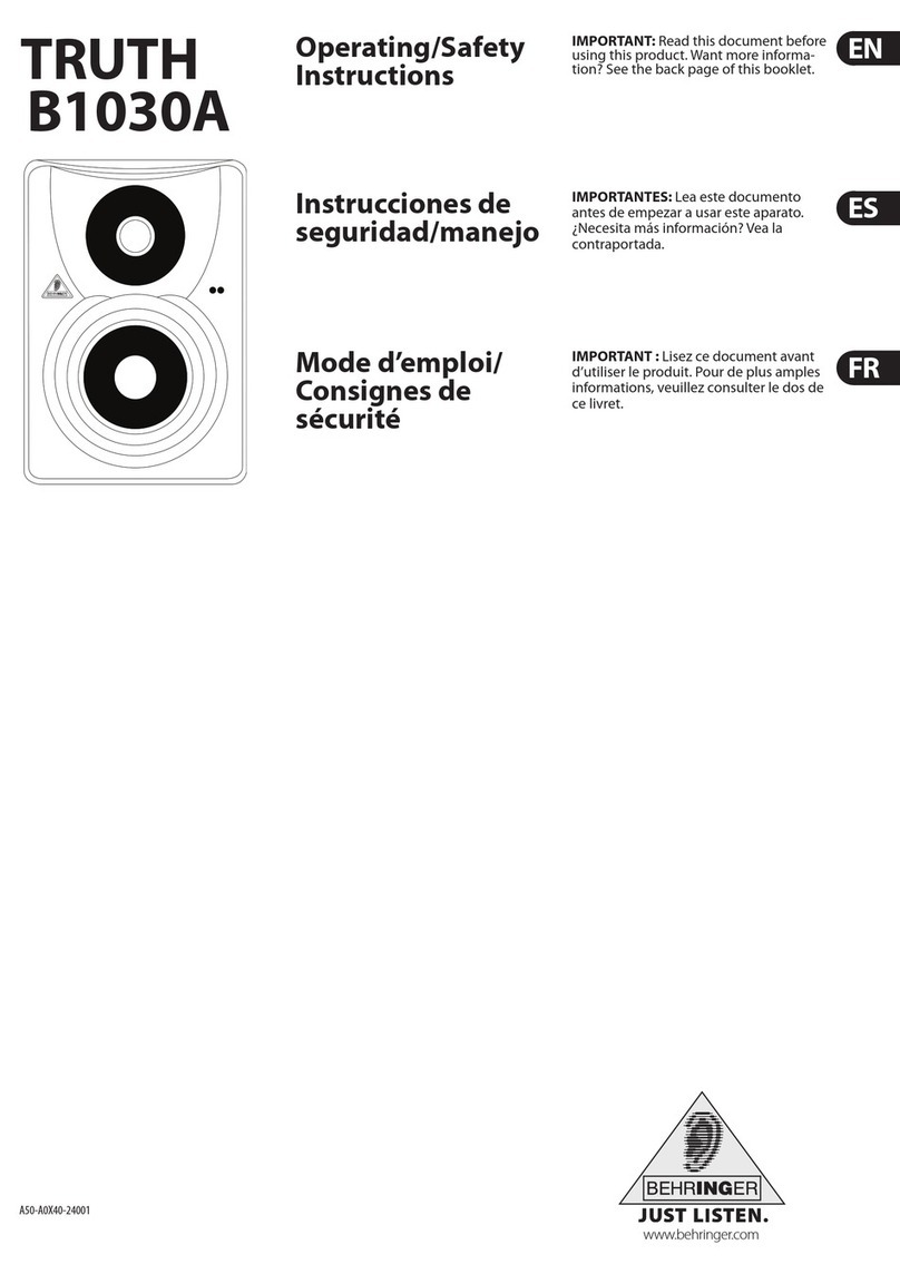 Behringer TRUTH B1030A Operating/safety instructions