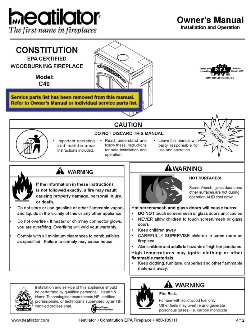 Heatilator CONSTITUTION C-40 owner's manual Heatilator CONSTITUTION C-40 owner's manual