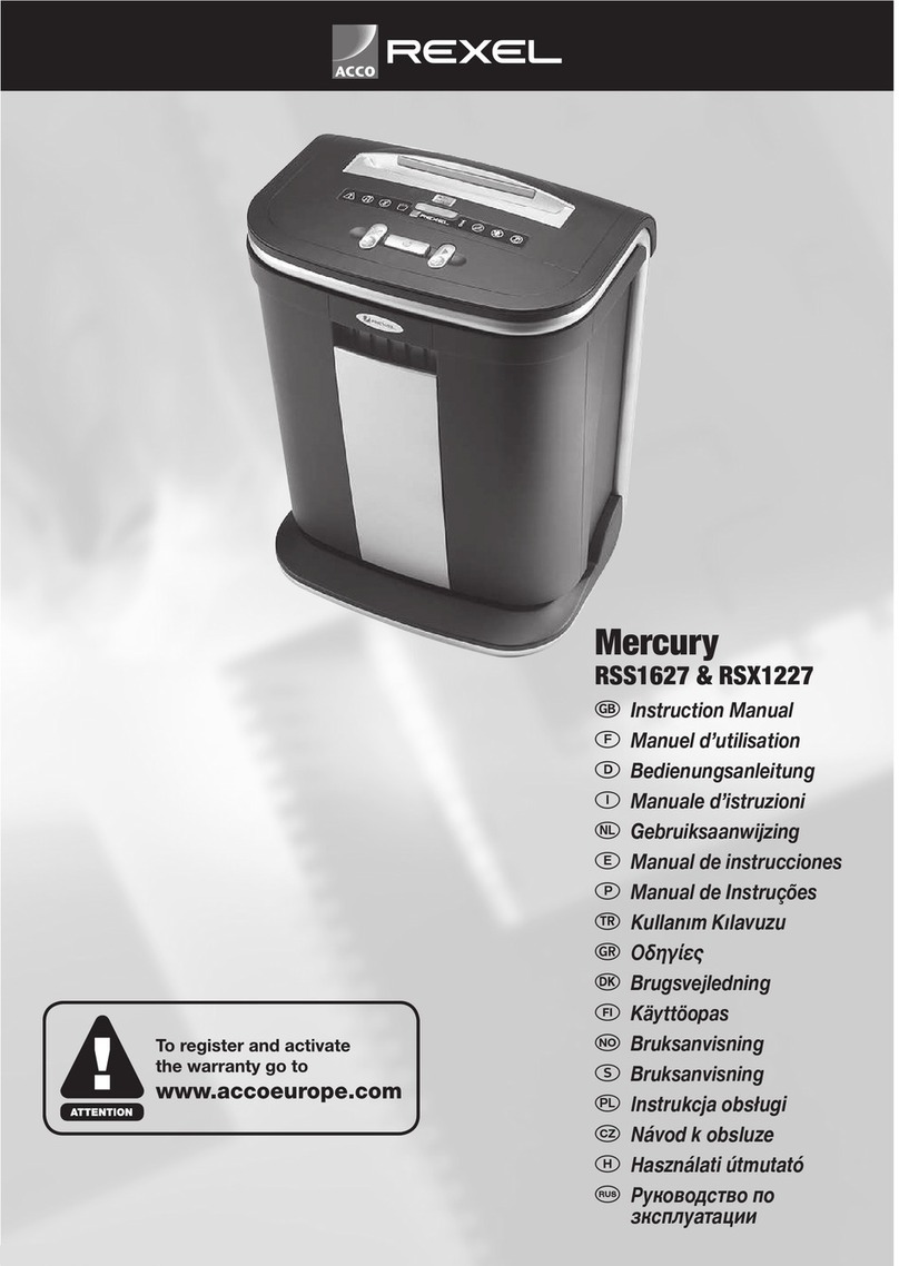 Rexel Mercury RSS1627 instruction manual