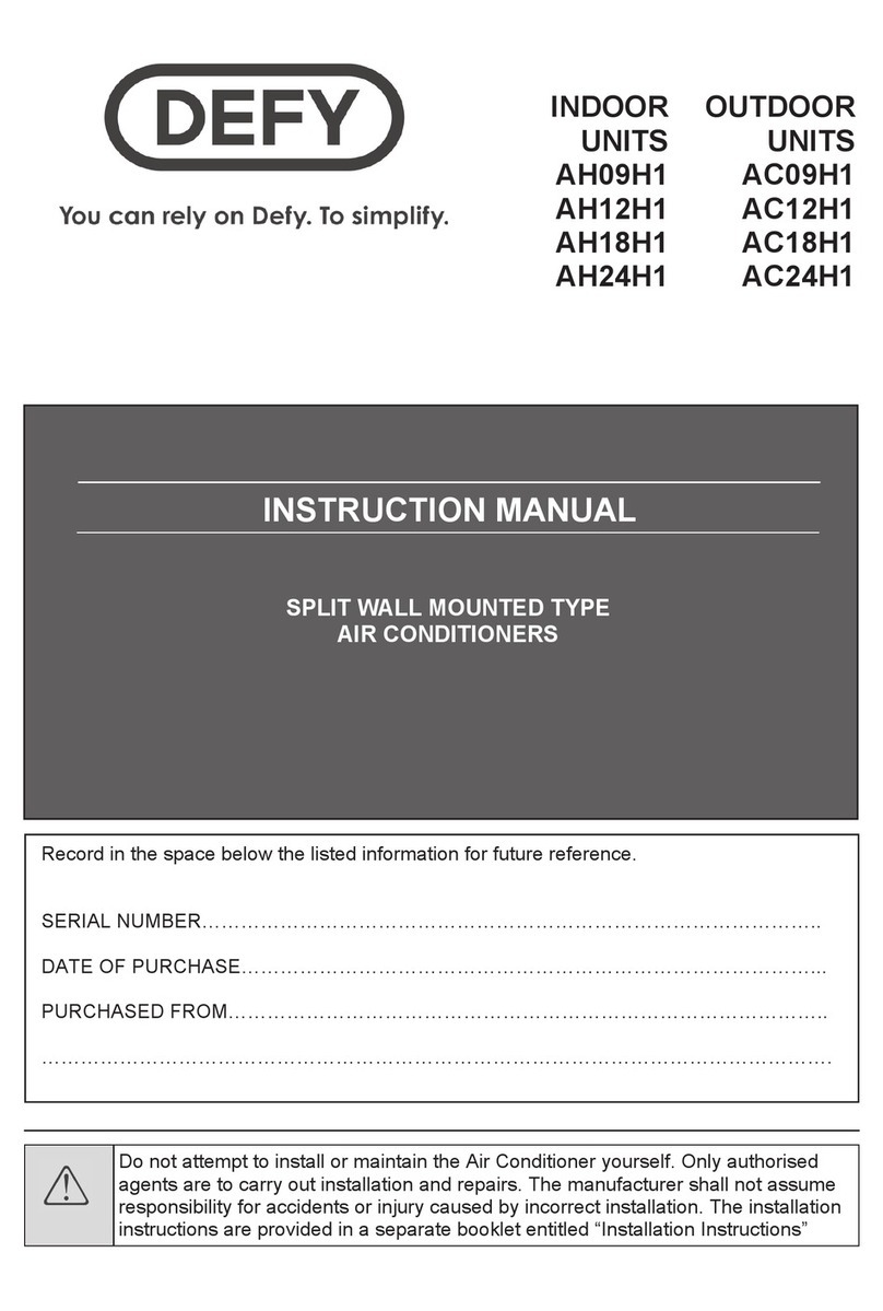 Defy AH09H1 User manual