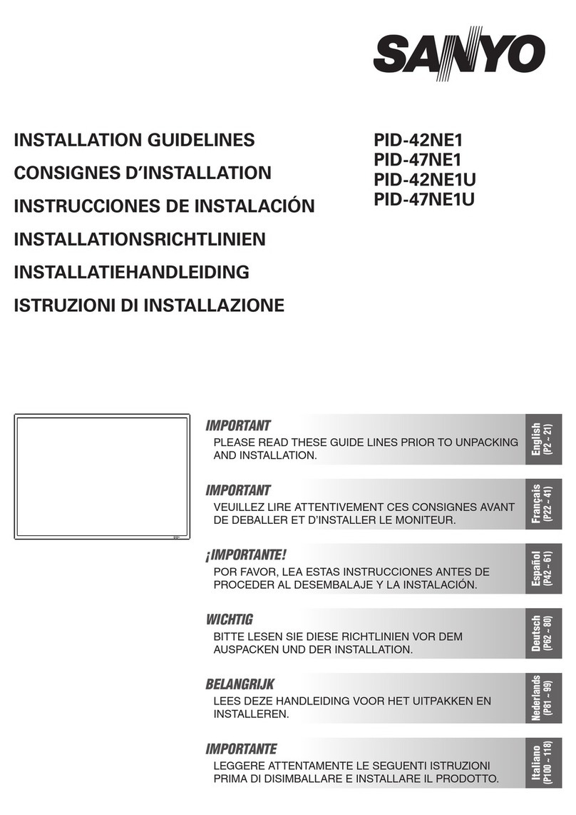 Sanyo PID-42NE1 Instruction sheet
