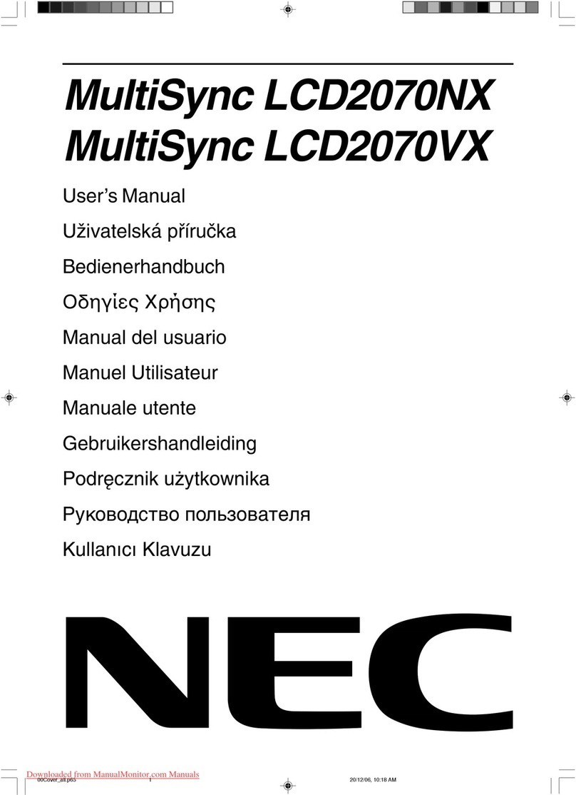 NEC LCD2070NX - MultiSync - 20" LCD Monitor User manual