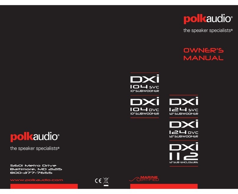 Polk Audio DXi 104 SVC owner's manual