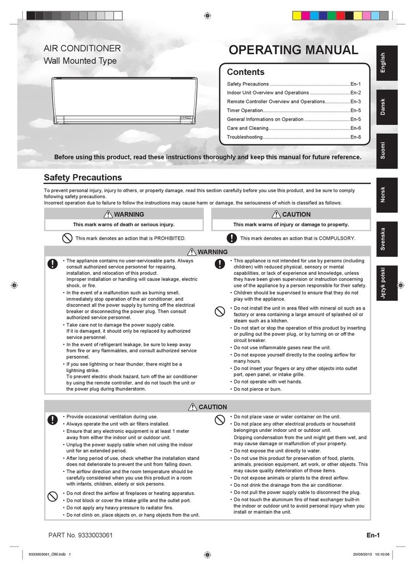 Toshiba ASYG12LMCB User manual