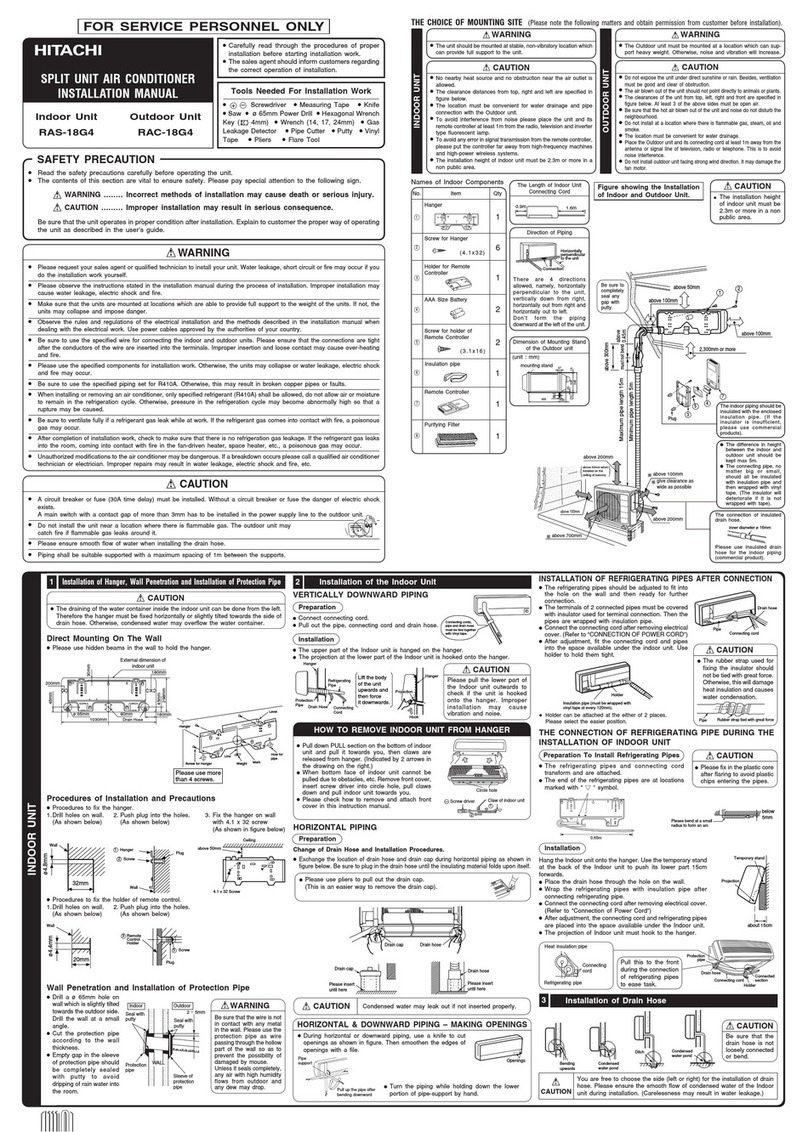Hitachi RAS-18G4 User manual