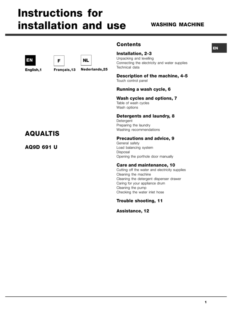 Hotpoint Ariston AQUALTIS AQ9D 691 U User manual