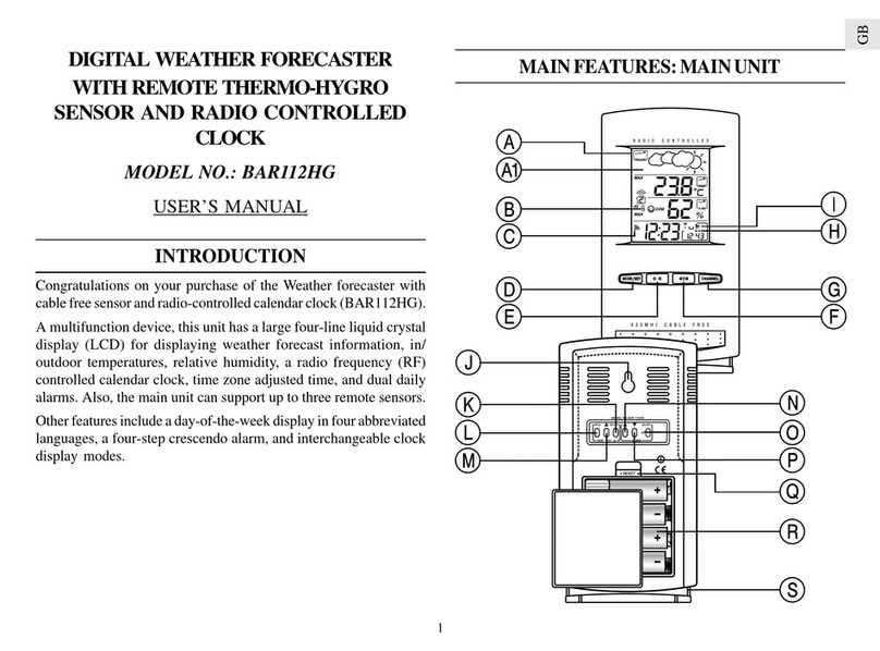 Oregon Scientific BAR112HG user manual
