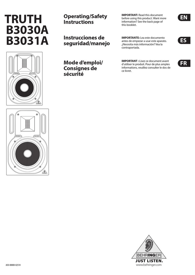 Behringer TRUTH B3030A Assembly instructions