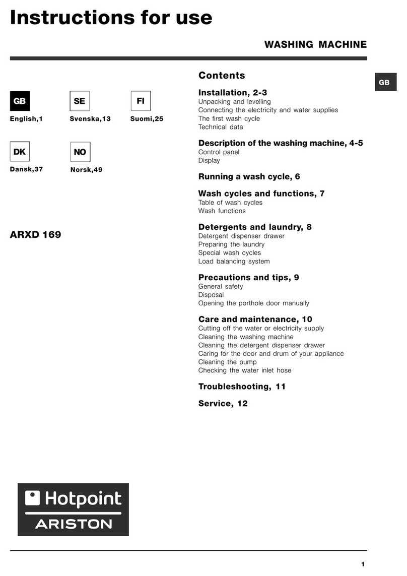 Hotpoint Ariston ARXD 169 Instructions for use