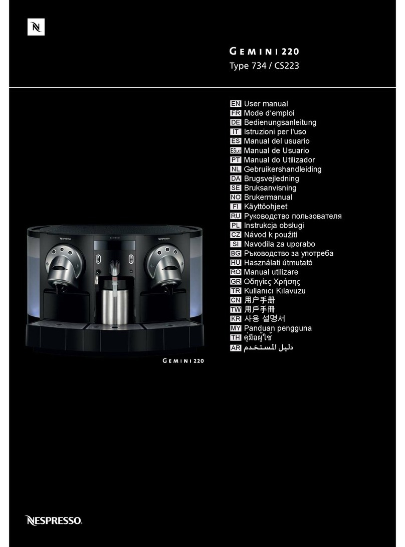 Nespresso gemini220 734/CS223 User manual