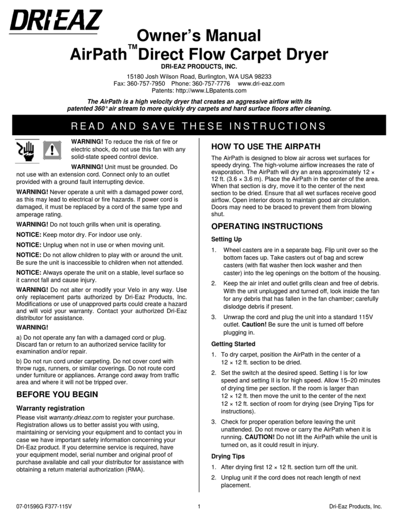 Drieaz AirPath F377 owner's manual
