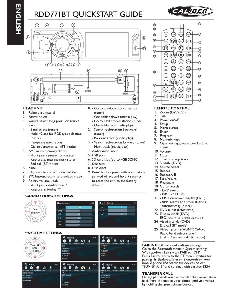 Caliber RDD771BT User manual