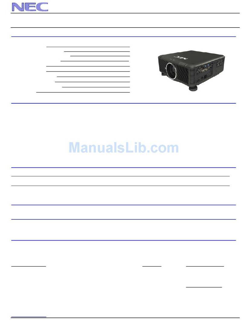 NEC PX750U Series installation guide