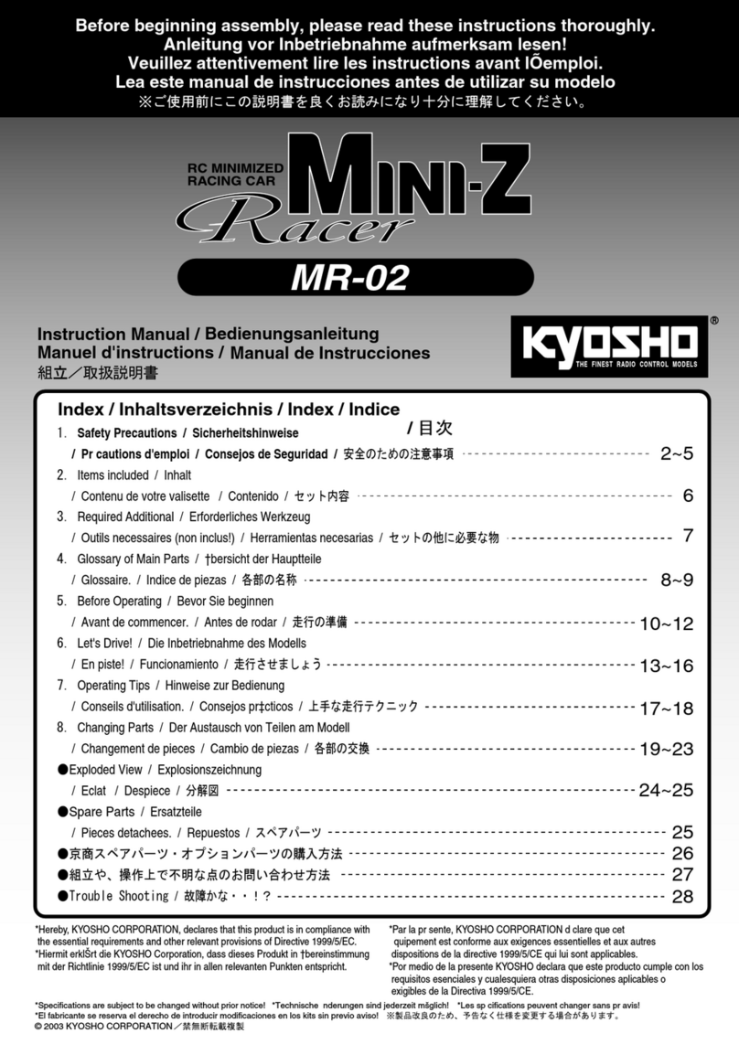 Kyosho MINI-Z Racer MR-02 RM Type User manual Kyosho MINI-Z Racer MR-02 RM Type User manual