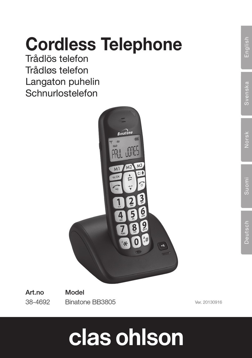 Clas Ohlson Binatone BB3805 instruction manual