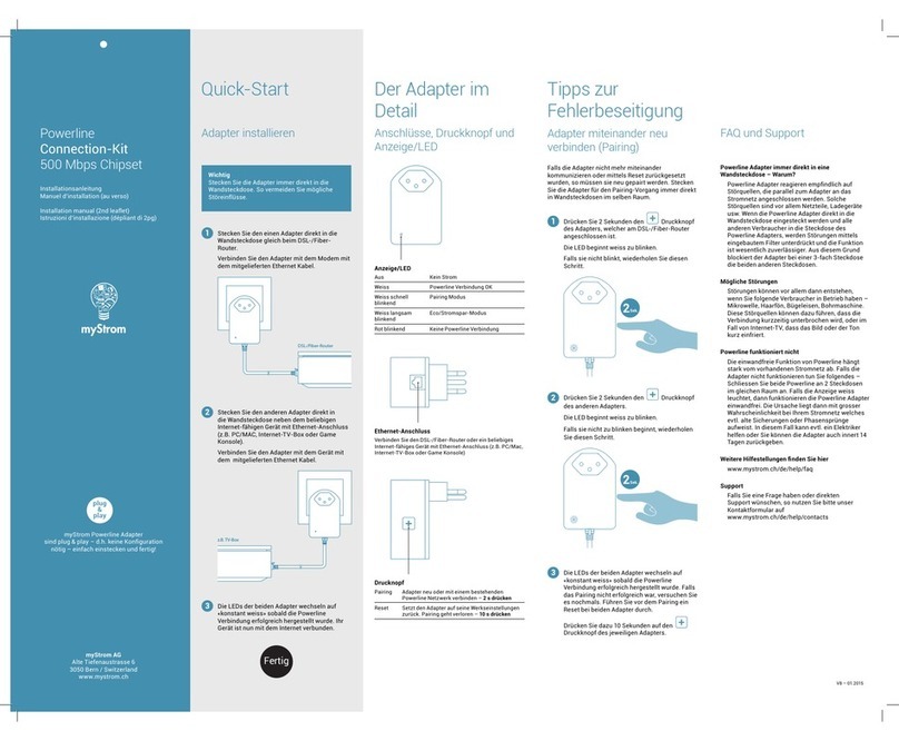 myStrom Powerline LAN 500 Mbps installation manual