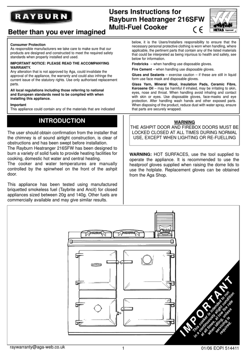 Rayburn Heatranger 216SFW User instructions