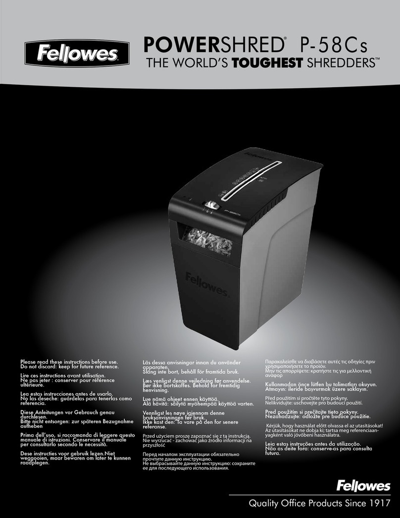Fellowes POWERSHRED P-58Cs instruction manual