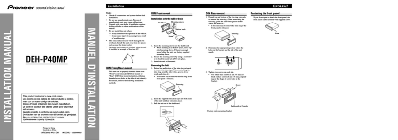 Pioneer RDS DEH-P40MP installation manual