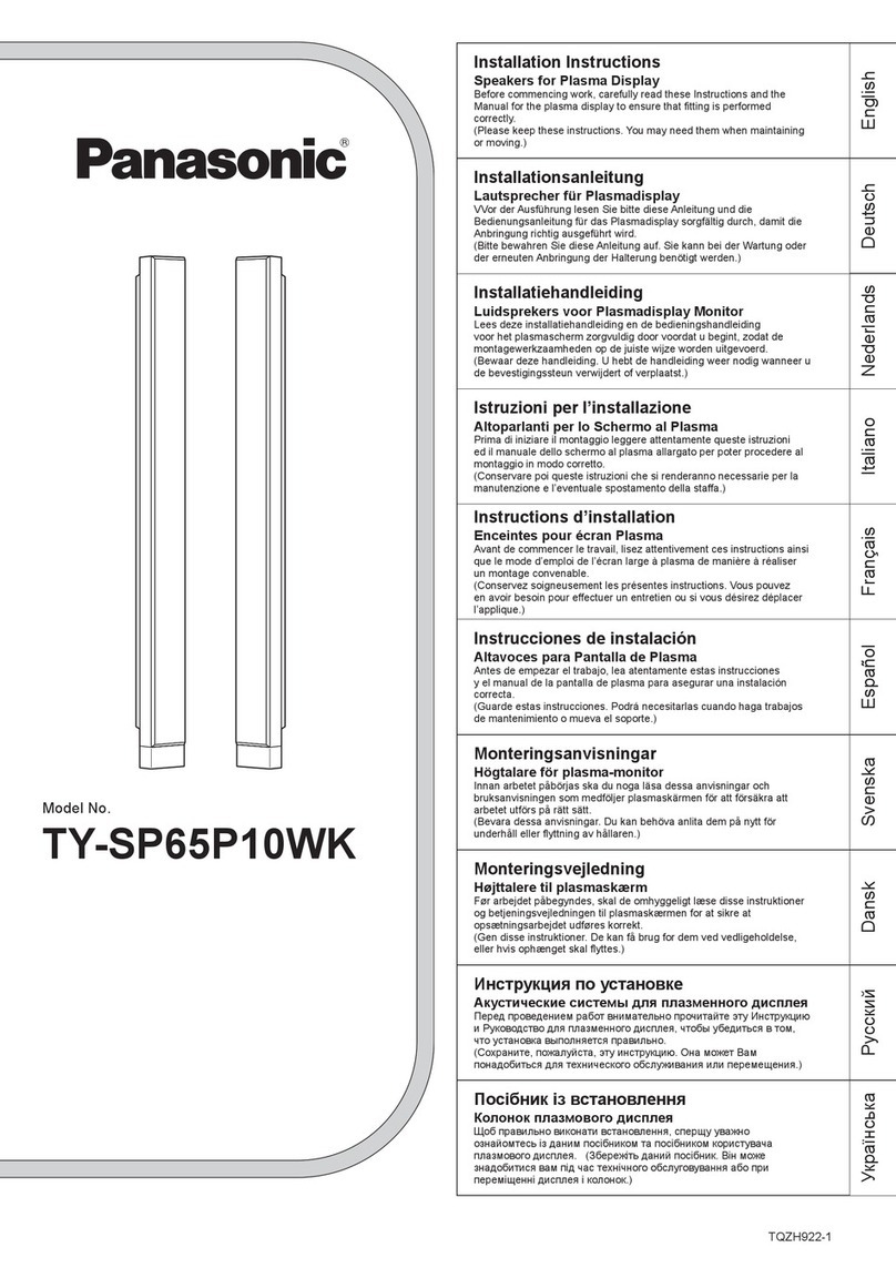 Panasonic TY-SP65P10WK installation instructions