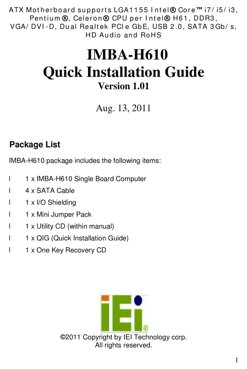IEI Technology MBA-H610 User manual
