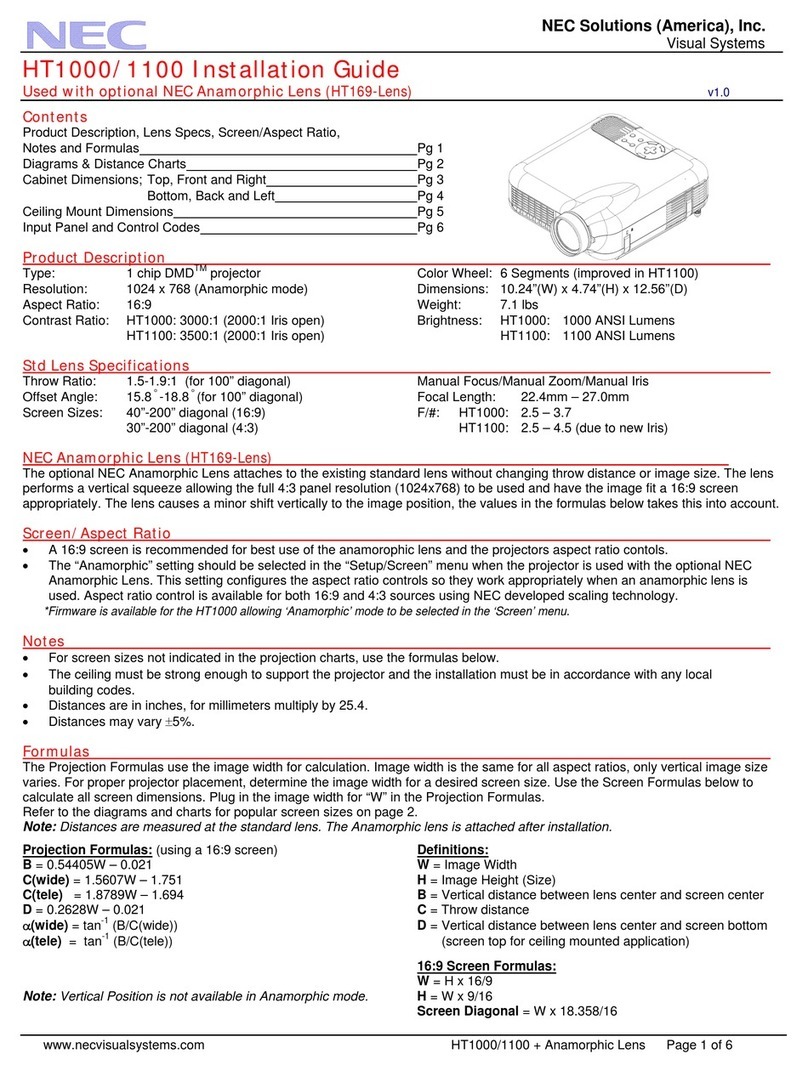 NEC HT1000 Series User manual