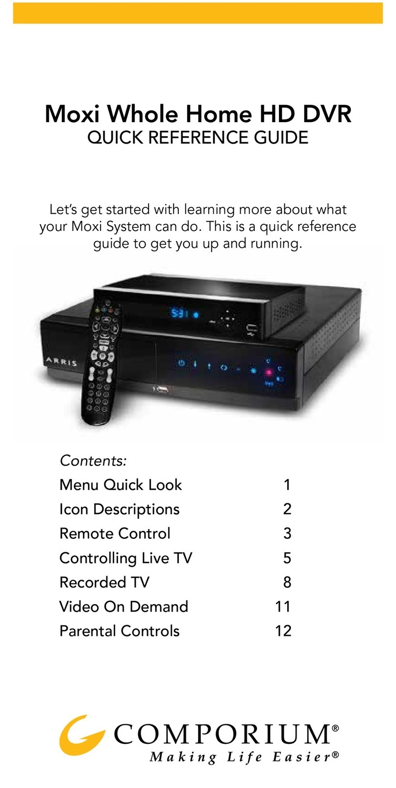 Comporium Moxi Quick reference guide