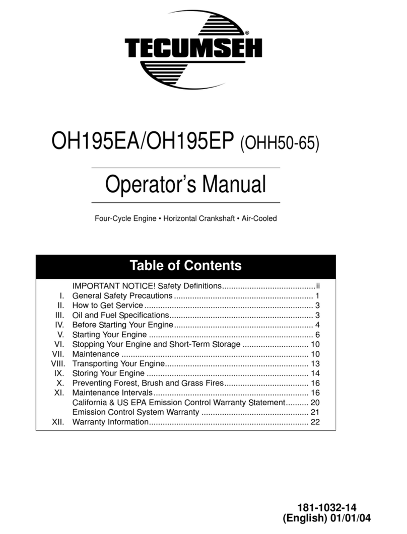 Tecumseh Power Sport OH195EA Operator's manual
