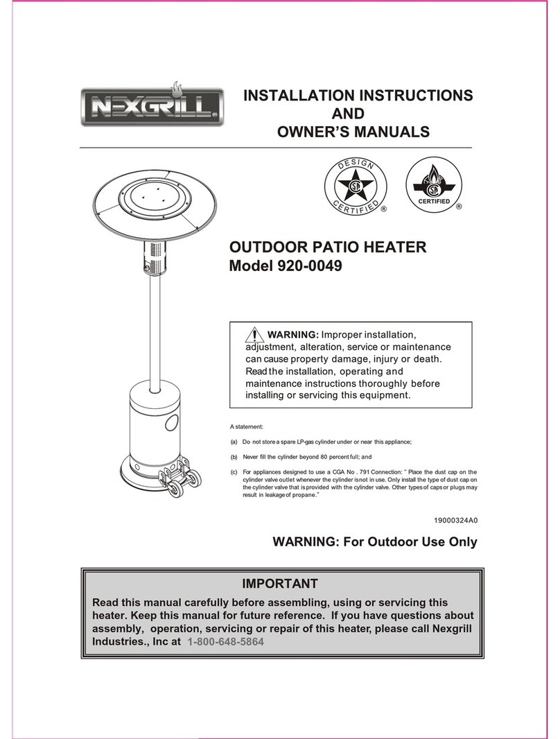 Nexgrill 920-0049 Installation instructions and owner's manual Nexgrill 920-0049 Installation instructions and owner's manual