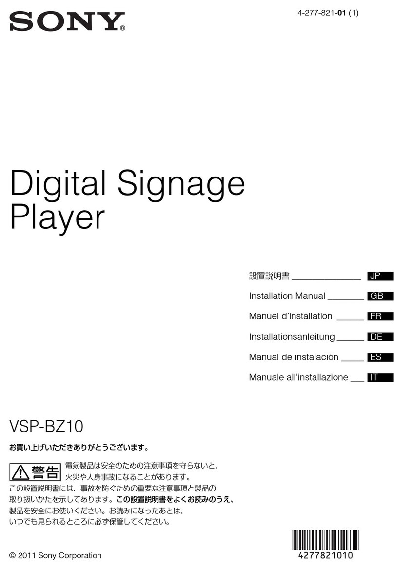 Sony VSP-BZ10 installation manual