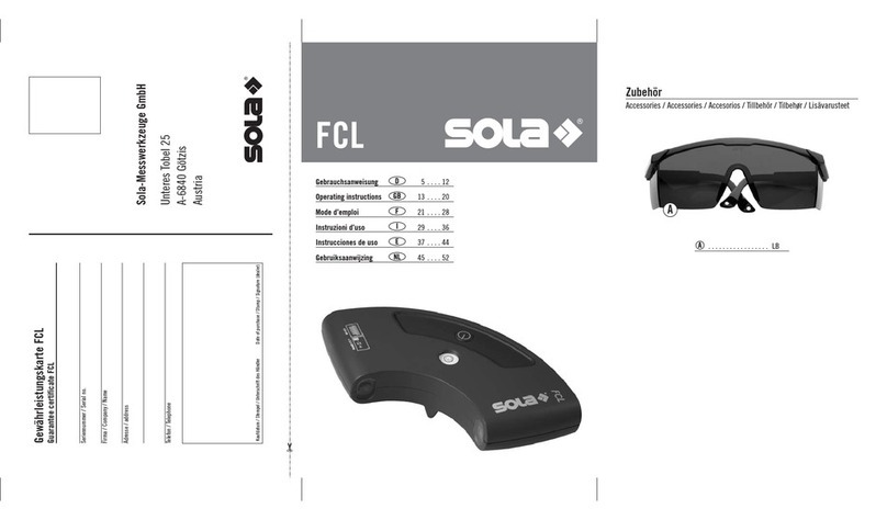 Sola FCL operating instructions