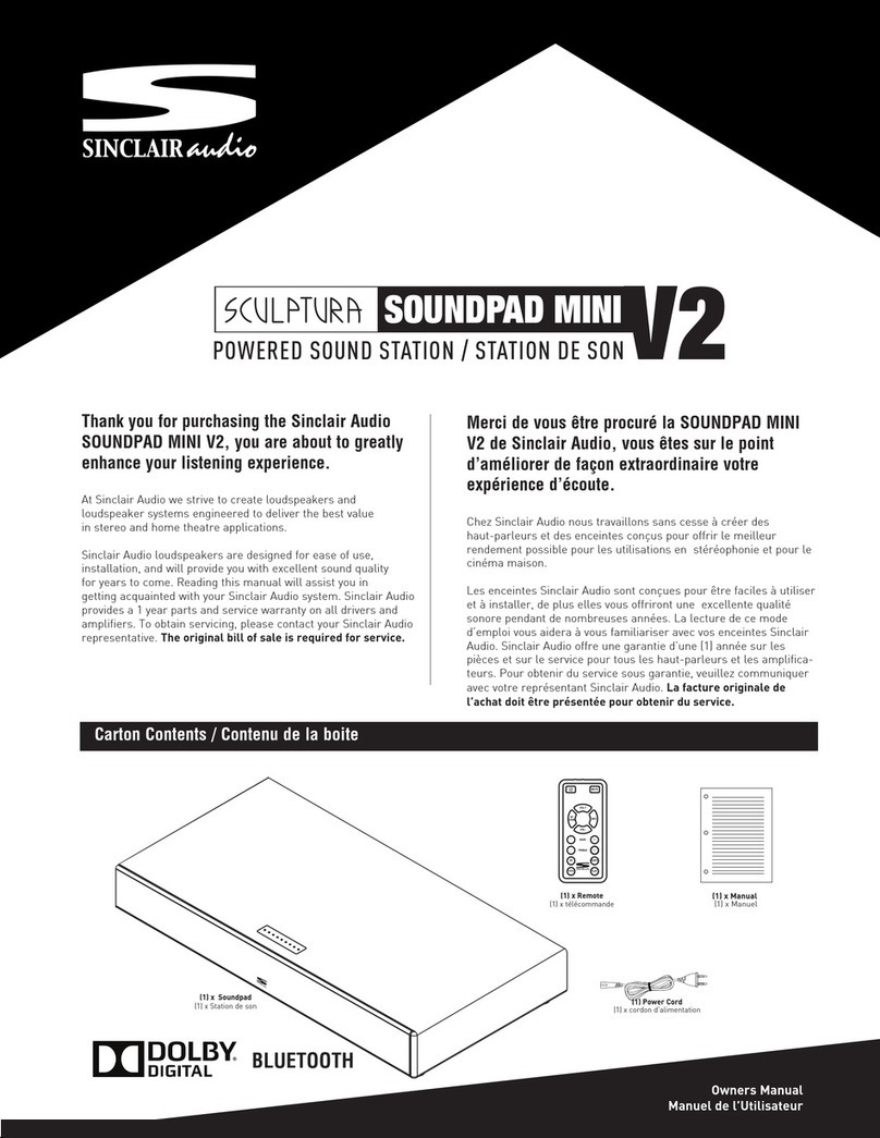 Sinclair Audio SCULPTURA SOUNDPAD MINI V2 manual