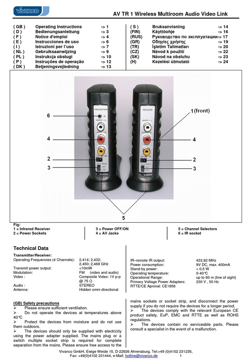 Vivanco AV TR 1 Operating instuctions