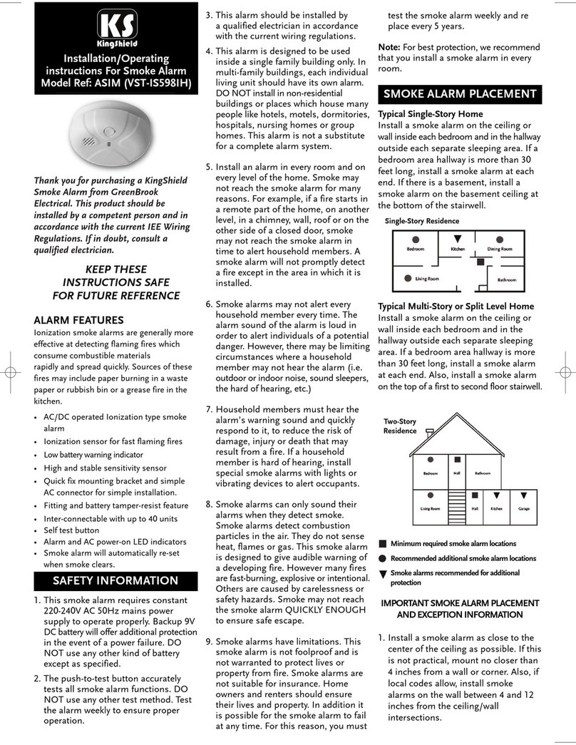 KingShield ASIM VST-IS598IH Installation & operating instructions