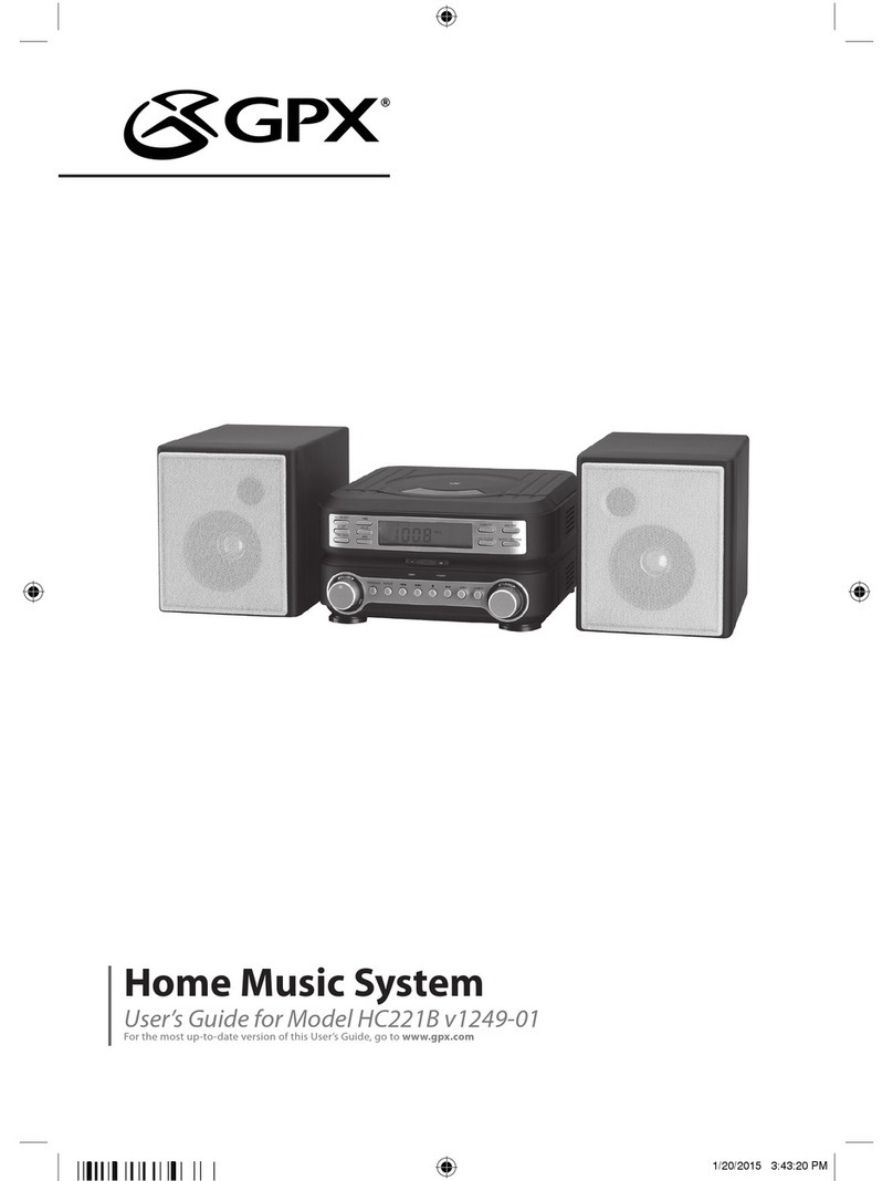 GPX HOME MUSIC SYSTEM HC221B User manual
