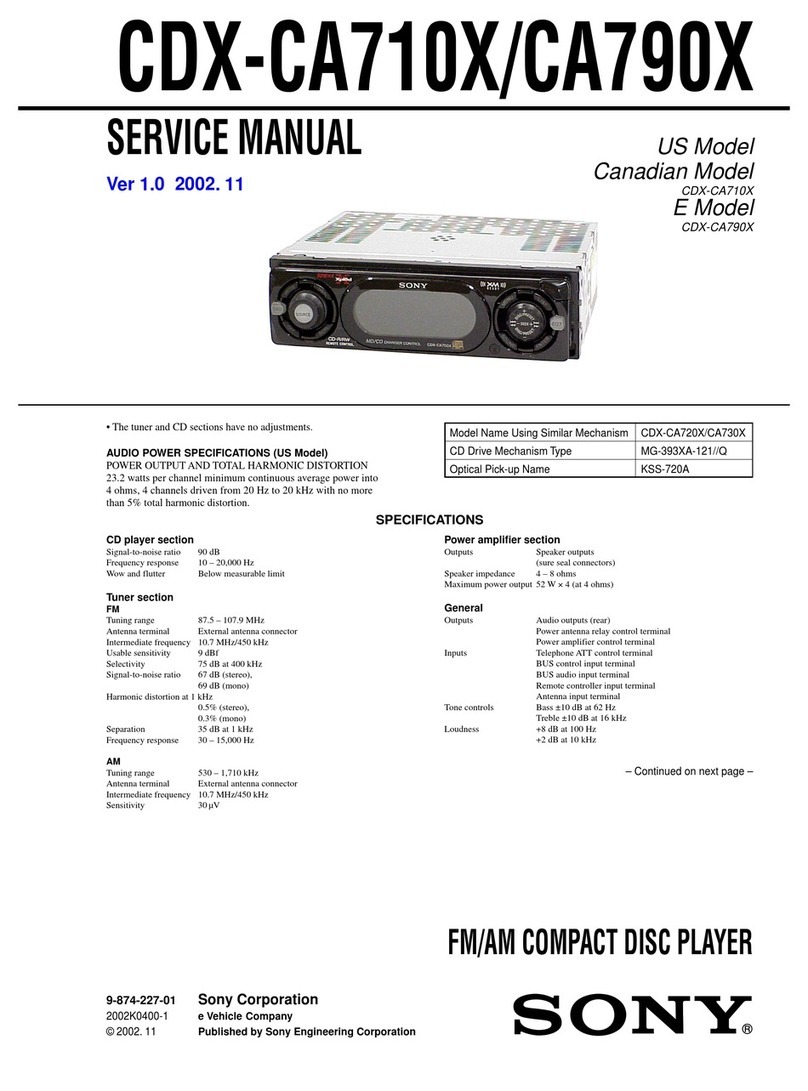Sony CDX-CA710X Addendum to Service manual