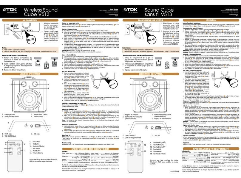 TDK Sound Cube V513 user guide