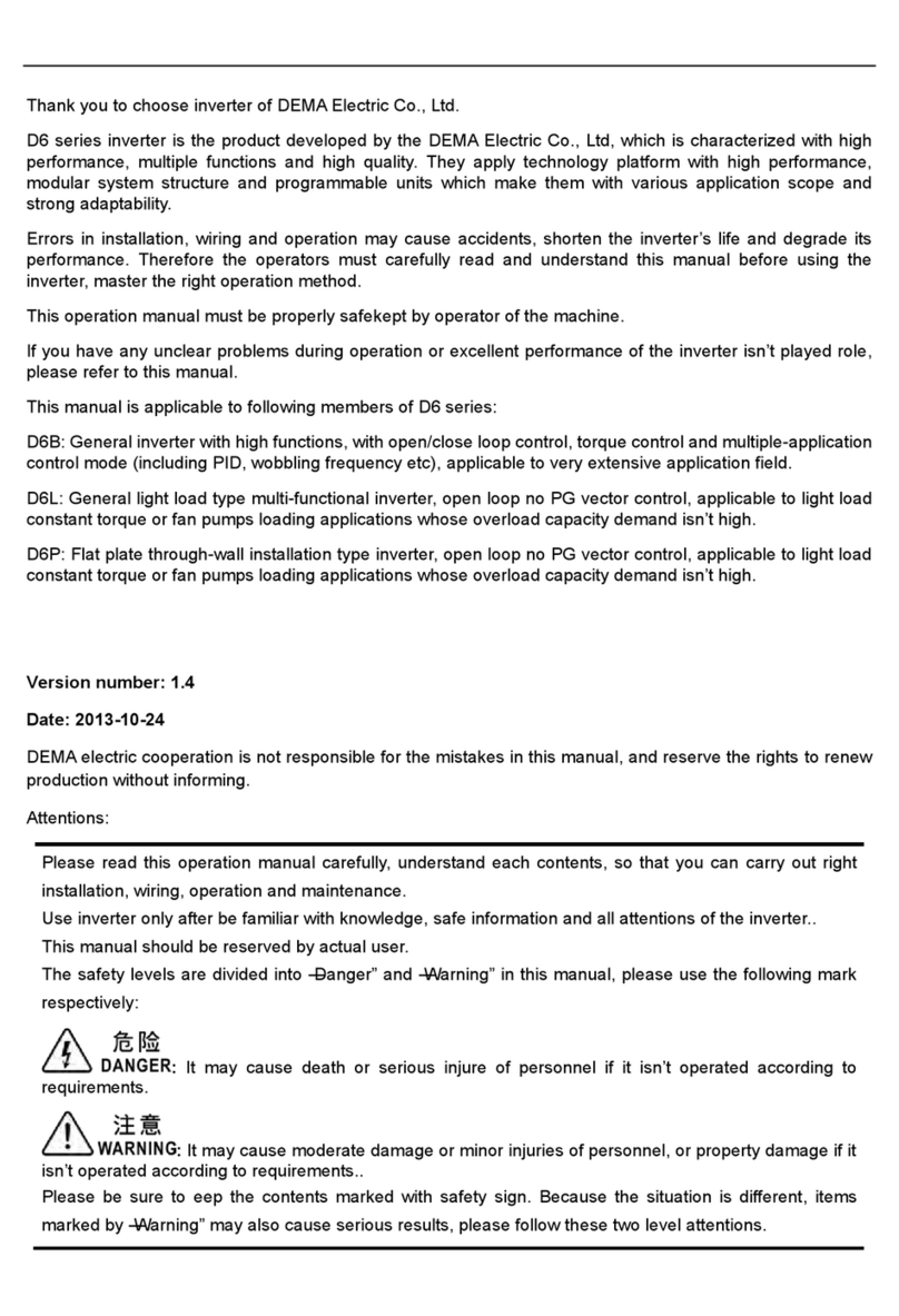 Dema Electric D6 Series user manual