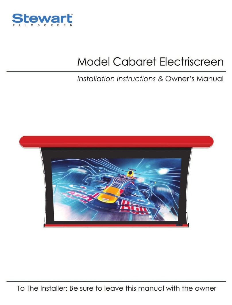 Stewart Filmscreen Cabaret Installation instructions and owner's manual