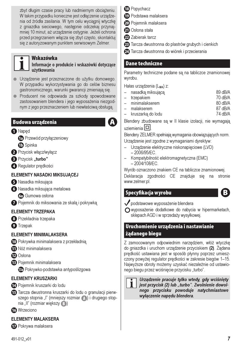 Zelmer 491 symbio user manual